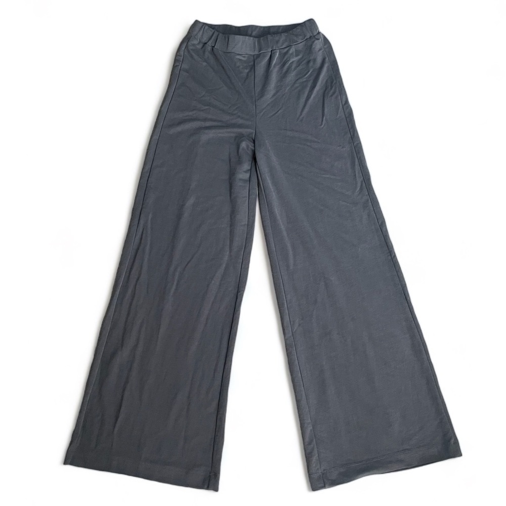 ZARA‎ Gray Wide Leg Pants Trousers Pull On 50% Viscose Work Casual Party Small